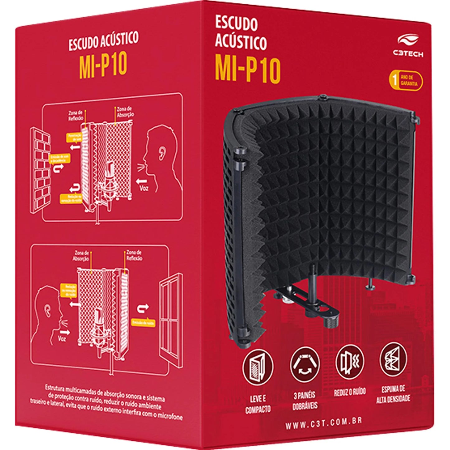 Protetor Acústico Para Microfone MI-P10 C3Tech