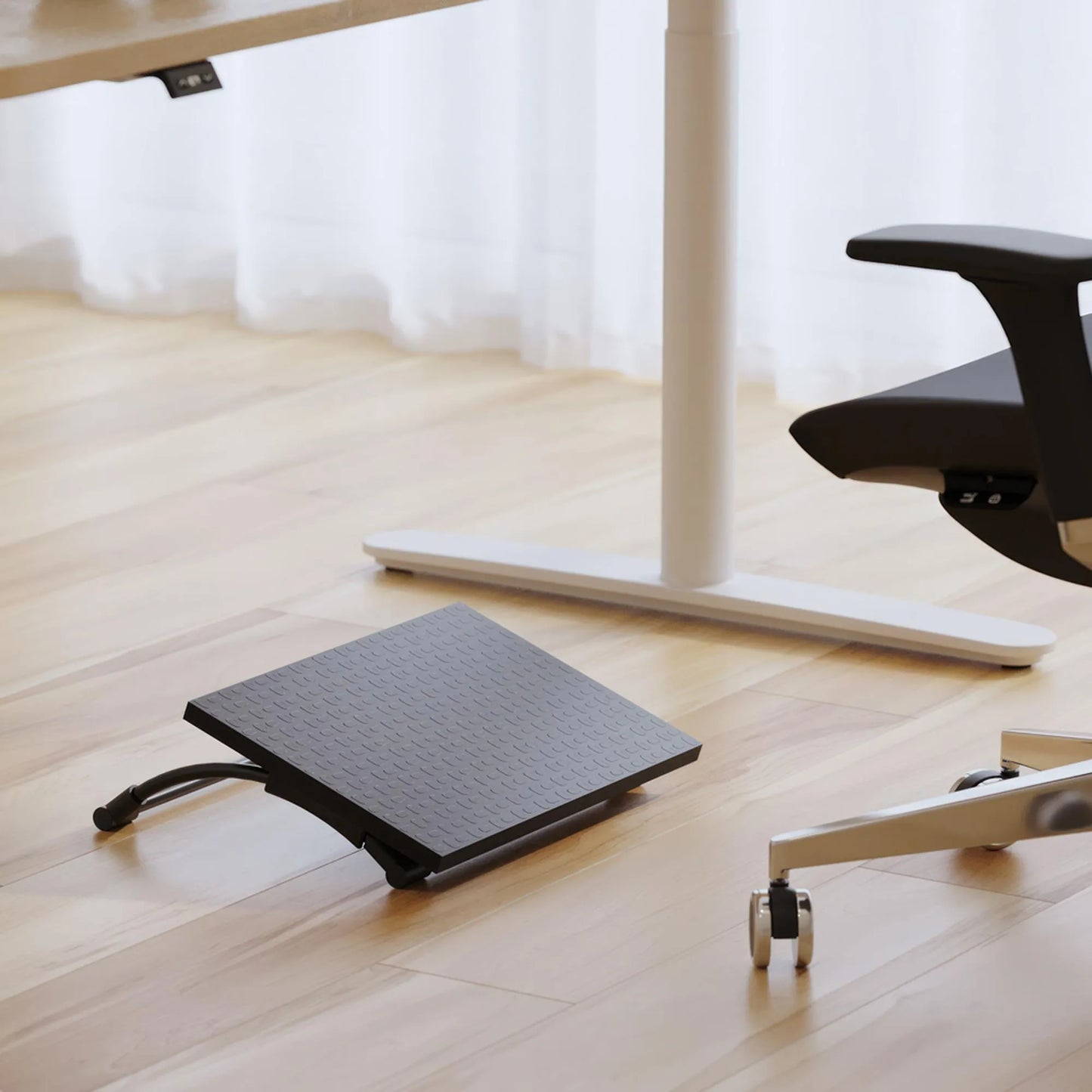 Apoio Para Pés Emborrachado Slide Preto Reliza