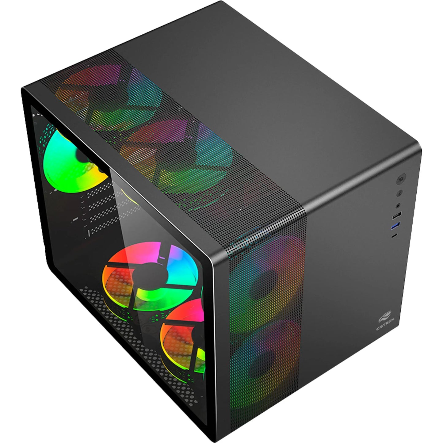Gabinete Gamer C3Tech Aquarius MT-G710 Sem Fans Preto