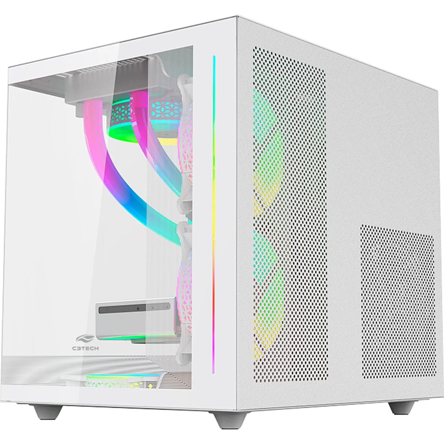 Gabinete Gamer C3Tech Aquarius MT-G810 Sem Fans Branco
