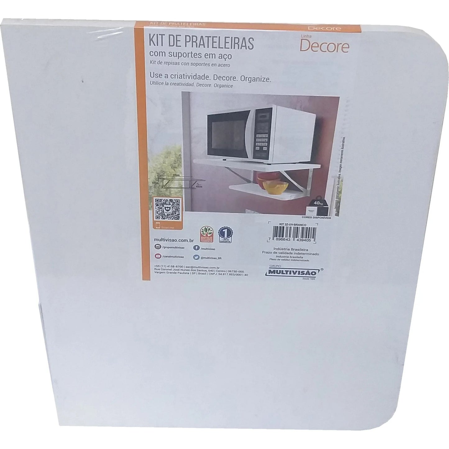 Kit Prateleiras Decore Multivisão Branco