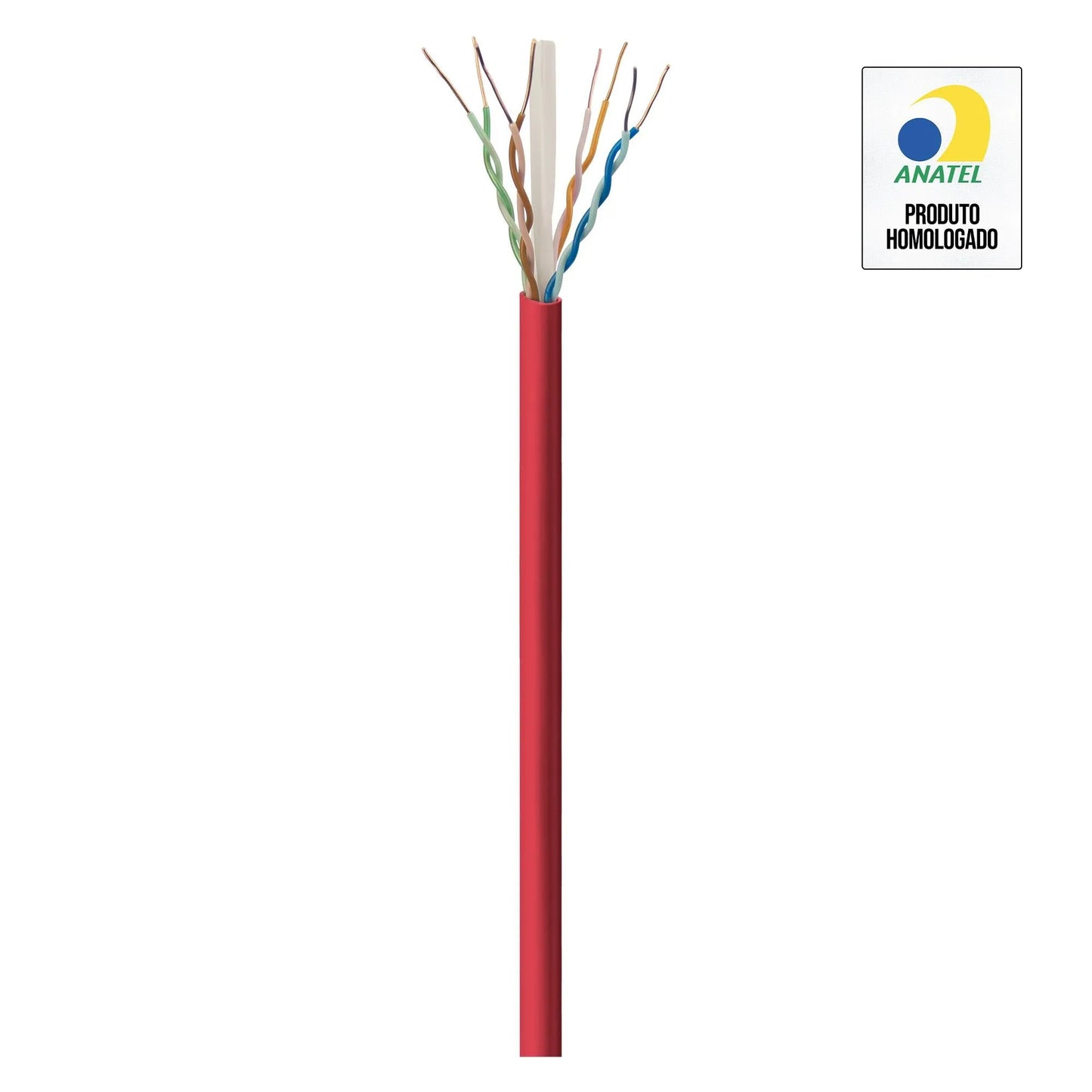 Cabo de Rede CAT6 305m Fortrek FK 510C CMX Vermelho - CX / 305