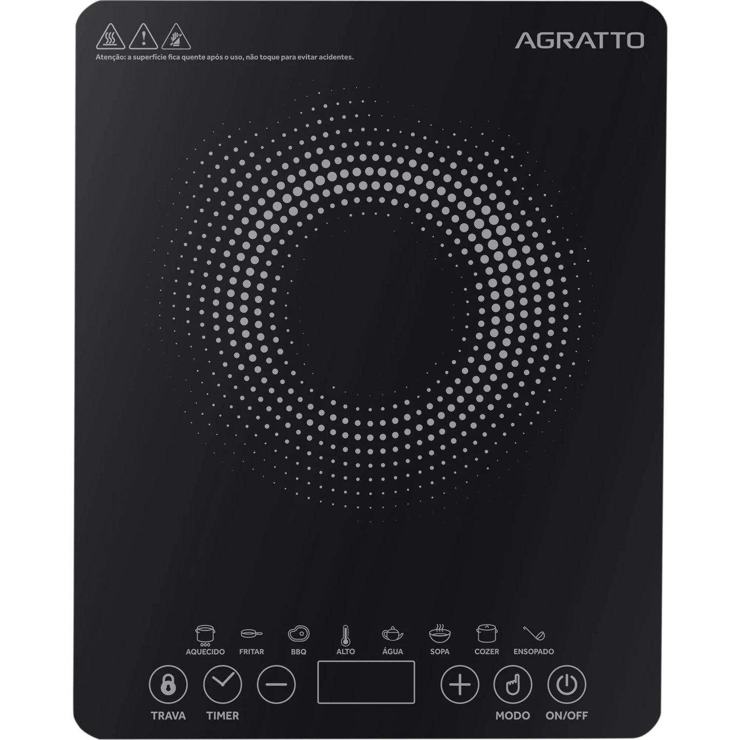 Cooktop de Indução Agratto Portátil 1 Boca 2000w Preto 220v