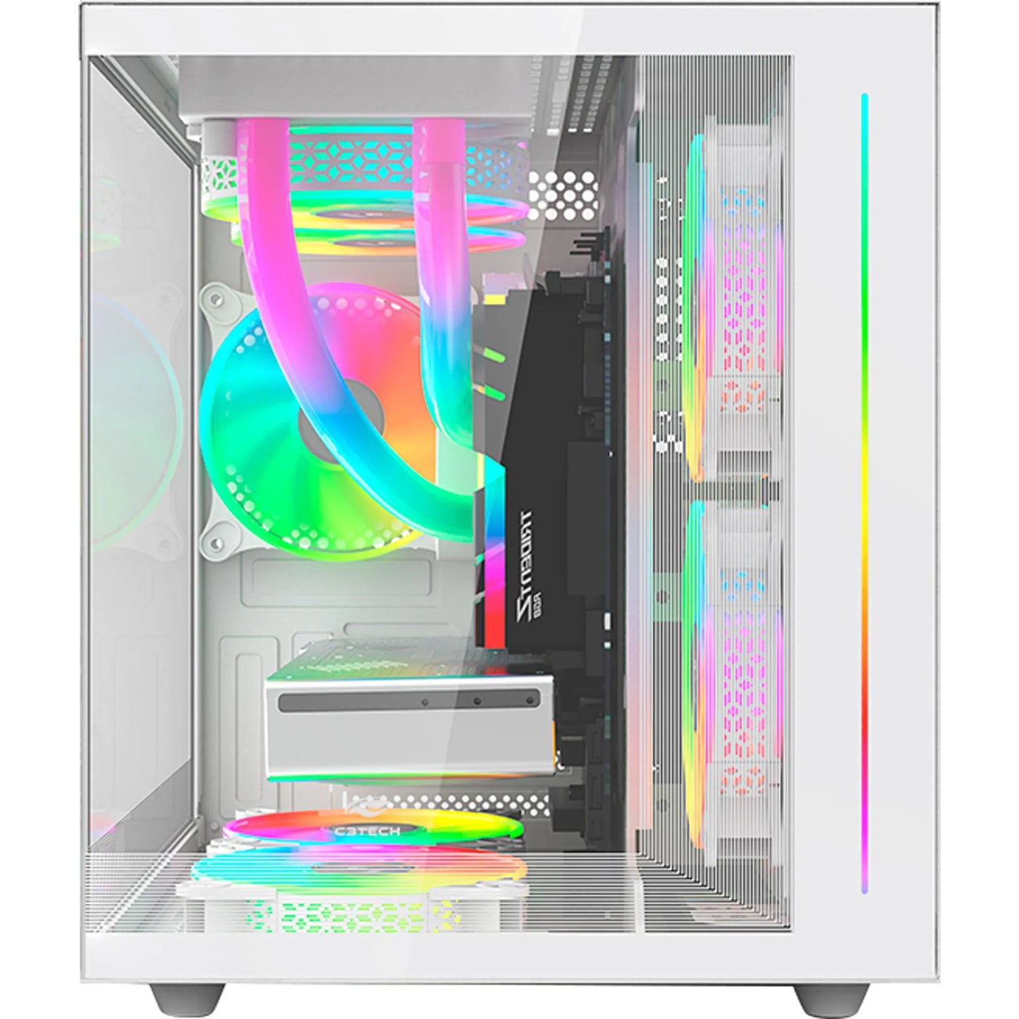 Gabinete Gamer C3Tech Aquarius MT-G810 Sem Fans Branco