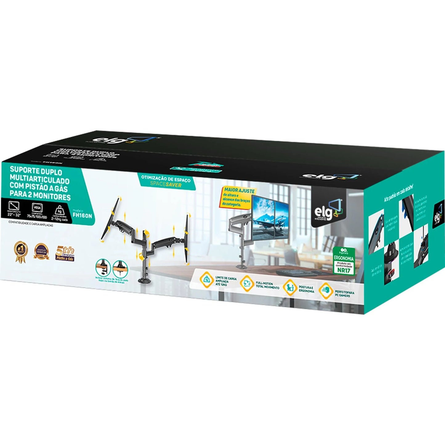 Suporte Torre Para Monitor Multiarticulado 22-32" ELG FH160N