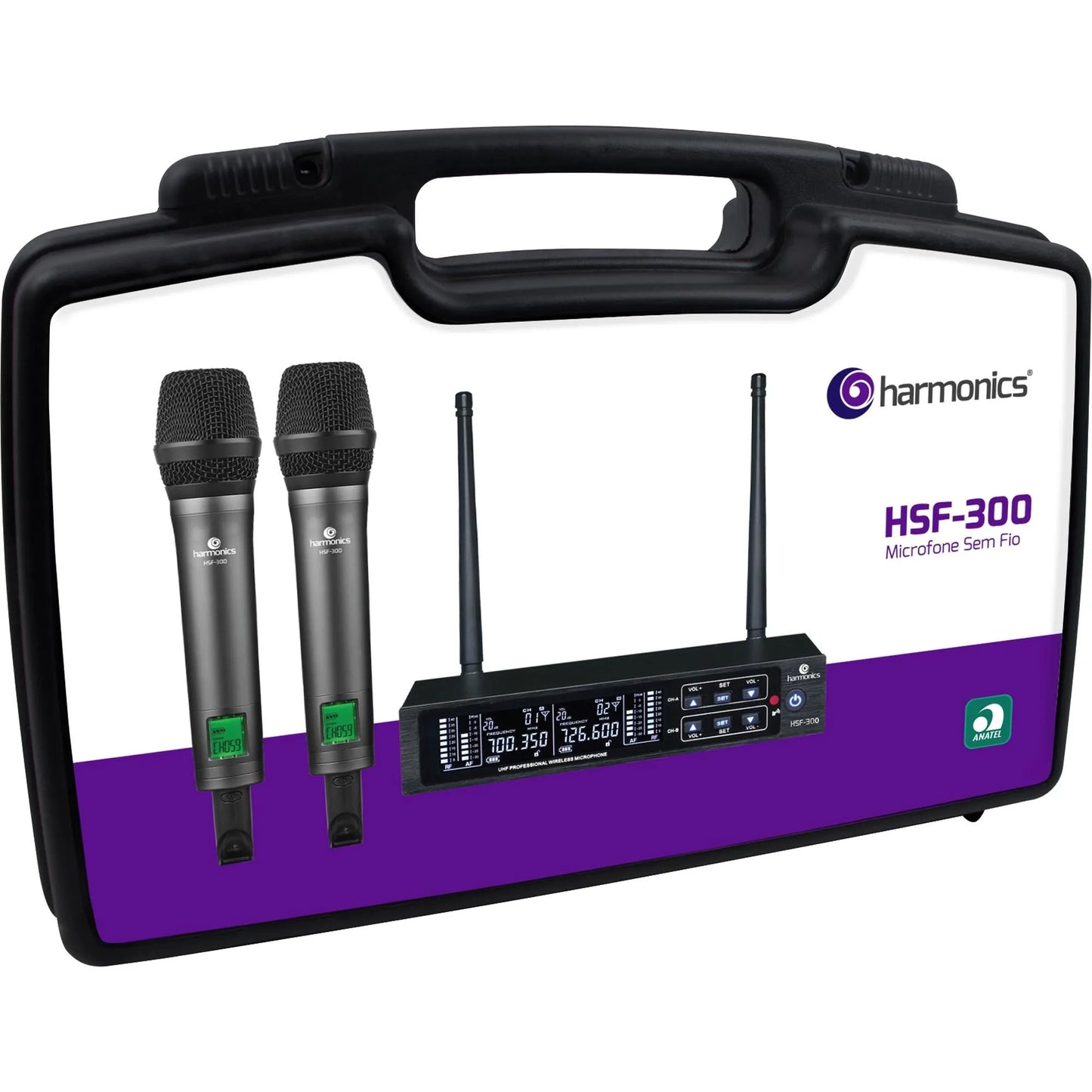 Microfone Sem Fio Harmonics HSF-300 Duplo