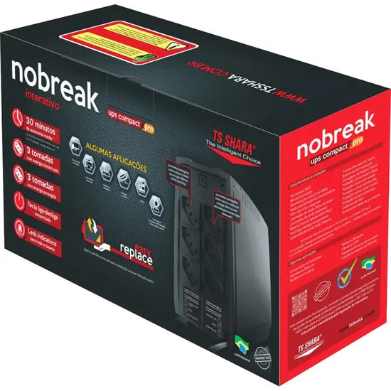 Nobreak Ts Shara Ups Compact 800VA 7Ah Bivolt