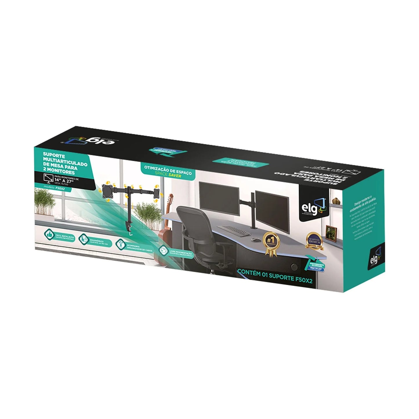 Suporte Multiarticulado de Mesa Para Monitor 14"-27" ELG F50X2