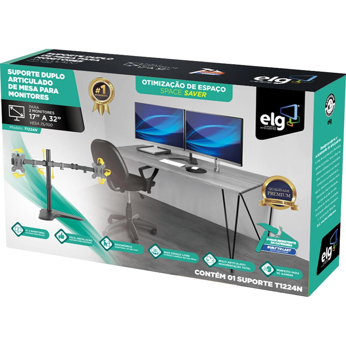 Suporte Para Monitor Articulado 17-32" ELG T1224N